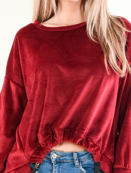 Hanorac Dama SimpleVelvet Grena